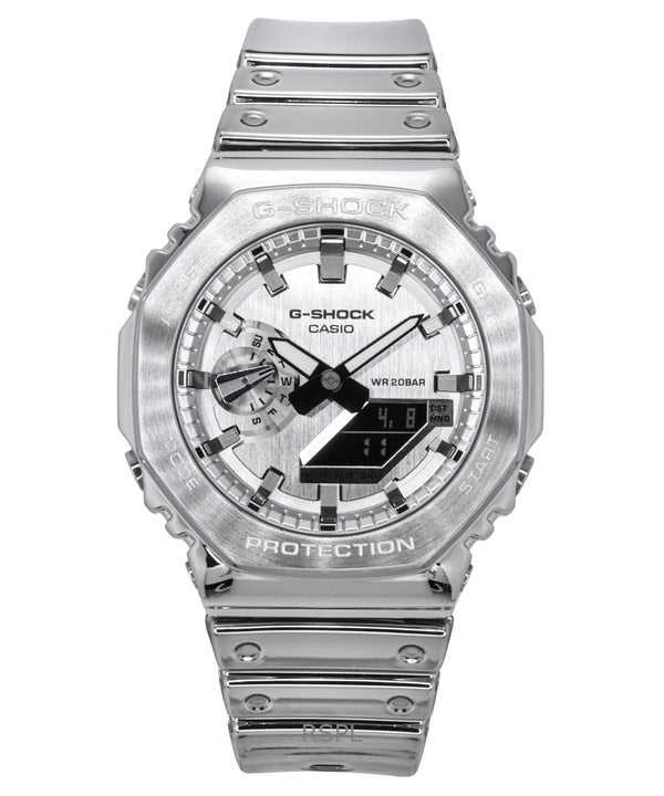Orologio da uomo Casio G-Shock G-Steel con cinturino in silicone resistente e quadrante grigio al quarzo GM-2100YM-8A 200M