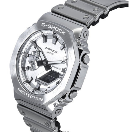 Orologio da uomo Casio G-Shock G-Steel con cinturino in silicone resistente e quadrante grigio al quarzo GM-2100YM-8A 200M