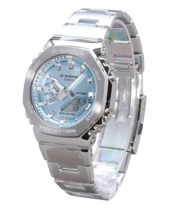 Casio G-Shock G-Steel Analogico Digitale Acciaio Inossidabile Quadrante Azzurro Quarzo GM-2110D-2A 200M Orologio da Uomo