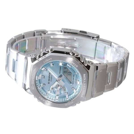 Casio G-Shock G-Steel Analogico Digitale Acciaio Inossidabile Quadrante Azzurro Quarzo GM-2110D-2A 200M Orologio da Uomo