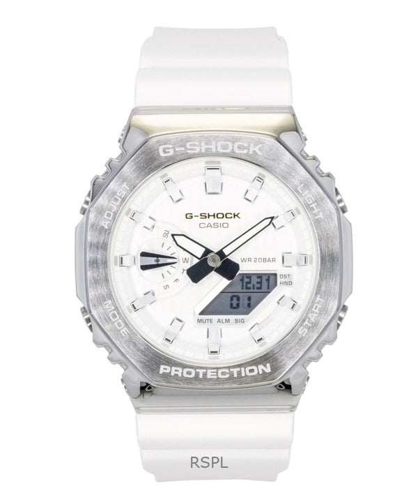 Orologio da uomo Casio G-Shock G-Steel analogico digitale in edizione limitata con quadrante bianco al quarzo GM-2110SH-7A 200M