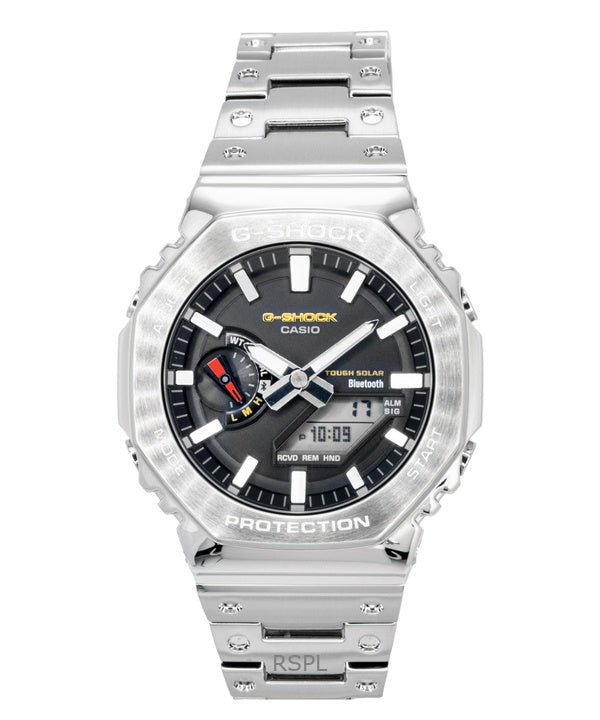 Orologio da uomo Casio G-Shock Full Metal Analog Digital Smartphone Link in acciaio inossidabile con quadrante nero Solar GM-B2100SD-1C 200M