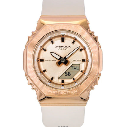 Orologio Casio G-Shock analogico digitale con cinturino in resina a base biologica, quadrante in oro rosa, al quarzo GM-S2110PG-4A 200M da donna