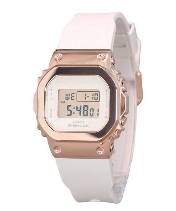 Casio G-Shock Orologio da donna digitale con cinturino in resina placcato in oro rosa e lunetta in ioni al quarzo GM-S5600UPG-4