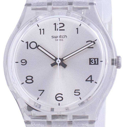 Orologio da uomo Swatch Silverblush quadrante argento cinturino in silicone al quarzo GM416C