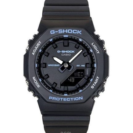 Orologio da donna Casio G-Shock analogico-digitale con cinturino in resina bio-based, quadrante nero, movimento al quarzo, modello GMA-P2100BA-1A, impermeabile fino a 200 metri.