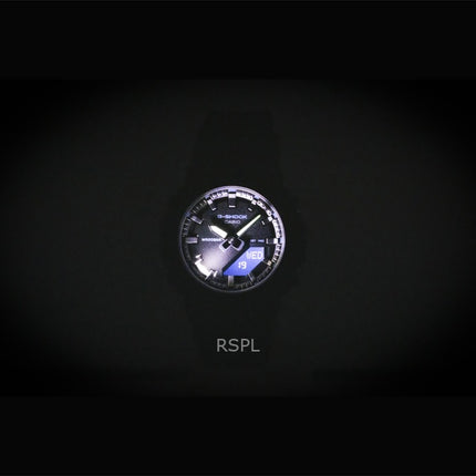 Orologio da donna Casio G-Shock analogico-digitale con cinturino in resina bio-based, quadrante nero, movimento al quarzo, modello GMA-P2100BA-1A, impermeabile fino a 200 metri.