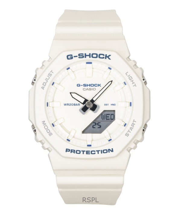 Orologio da donna Casio G-Shock analogico-digitale con cinturino in resina bio-based, quadrante avorio, movimento al quarzo, modello GMA-P2100BA-7A, impermeabile fino a 200 metri.
