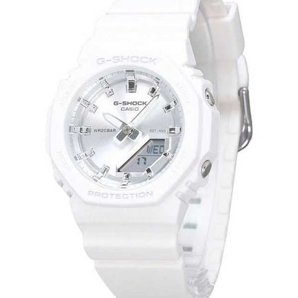 Casio G-Shock Analog Digitale Bianco Resina Bio Based Cinturino Argento Quadrante Quarzo GMA-P2100VA-7A 200M Orologio da Donna
