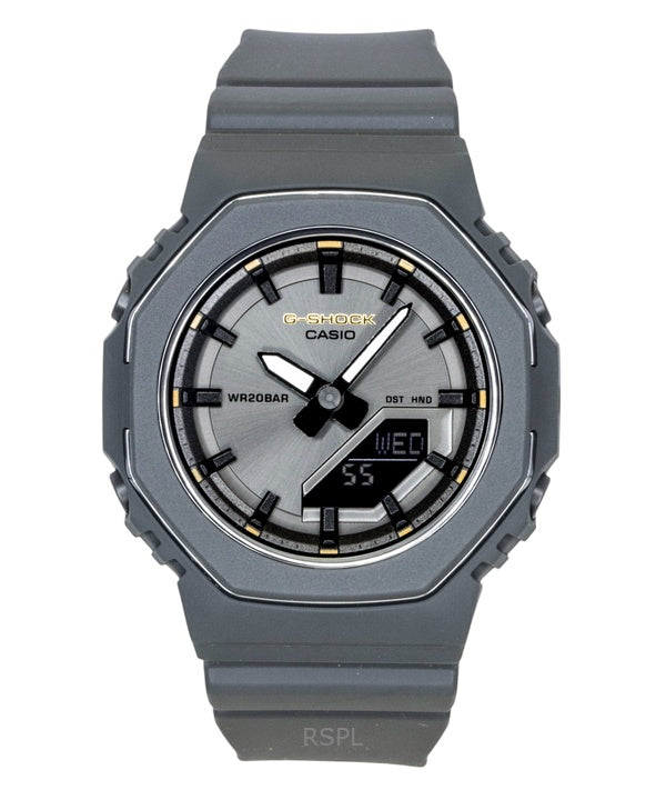 Orologio da donna Casio G-Shock analogico-digitale con cinturino in resina bio-based, quadrante grigio, movimento al quarzo, modello GMA-P2126W-8A, impermeabile fino a 200 metri.