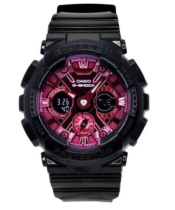 Orologio da donna Casio G-Shock analogico digitale con cinturino in resina quadrante bordeaux al quarzo GMA-S120RB-1A 200M