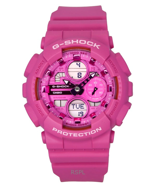 Orologio Casio G-Shock analogico digitale in resina a base biologica con quadrante rosa al quarzo GMA-S140PP-4A 200M da donna