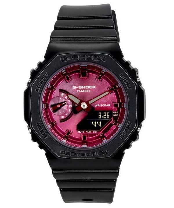 Casio G-Shock Analog Digital Resin Strap Burgundy Dial Quartz GMA-S2100RB-1A 200M Orologio da donna