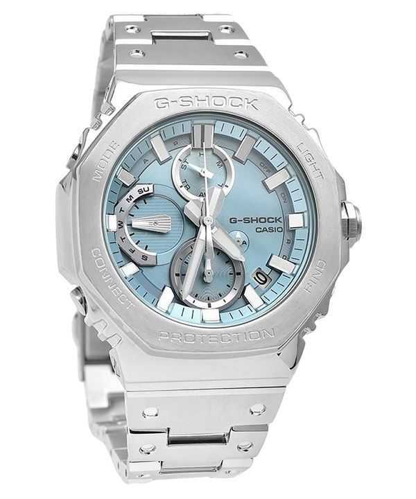 Casio G-Shock Full Metal Analog Chronograph Smartphone Link Ice Blue Dial Tough Solar GMC-B2100AD-2A 200M Orologio da uomo