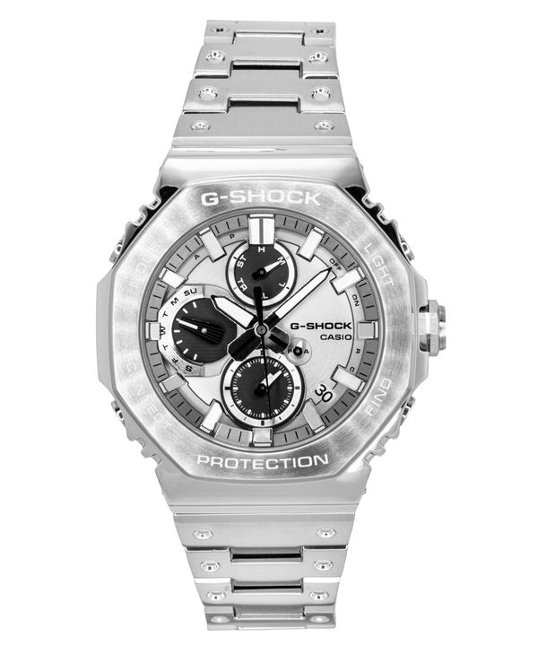 Orologio da uomo Casio G-Shock analogico con collegamento allo smartphone, quadrante argentato, acciaio inossidabile, al quarzo, modello GMC-B2100ADS-1A, impermeabile fino a 200 metri.