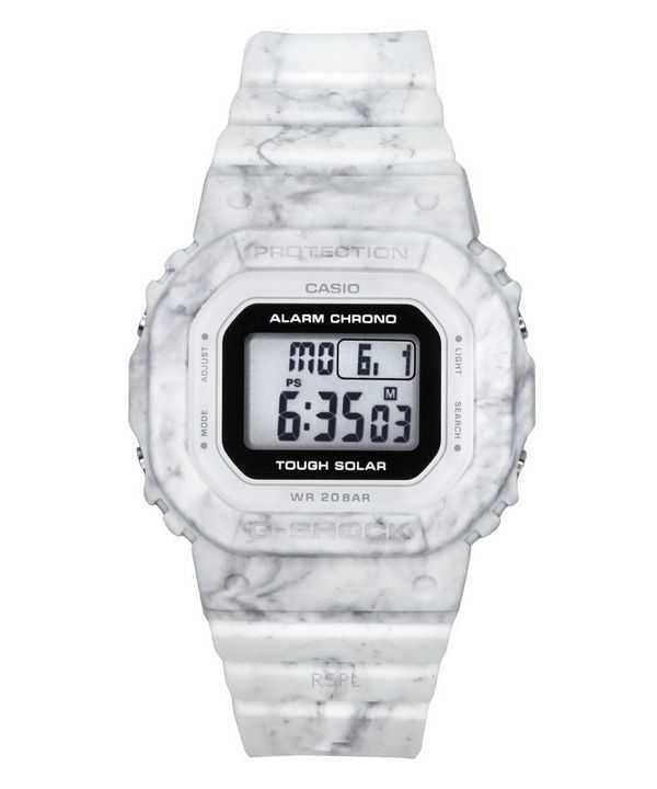 Casio G-Shock Digital Bianco Cinturino in Resina Bio-Based Tough Solar GMS-S5600RT-7 200M Orologio da Donna
