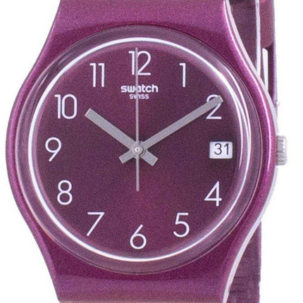 Orologio da uomo Swatch Redbaya con quadrante rosso e cinturino in silicone al quarzo GR405