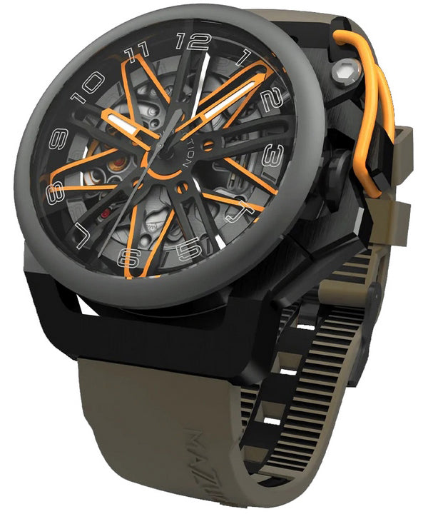 Orologio da uomo Mazzucato RIM GT con cronografo reversibile quadrante scheletrato automatico GT4-OR