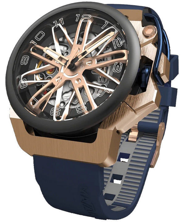 Orologio da uomo Mazzucato RIM GT con cronografo reversibile quadrante scheletrato automatico GT5-RG
