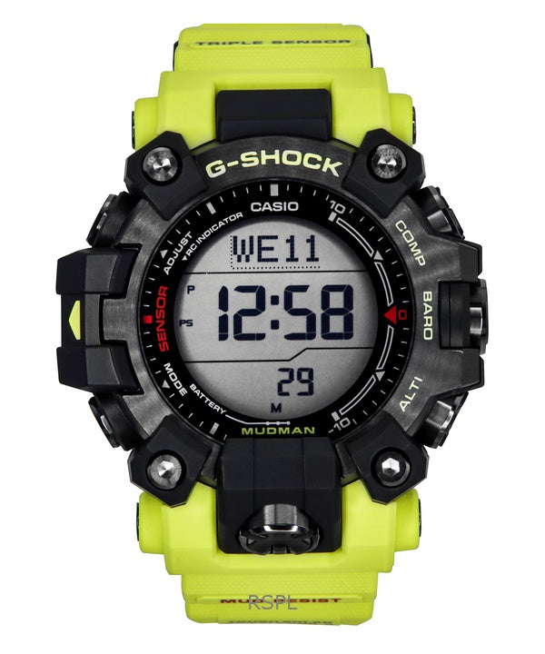 Orologio da uomo Casio G-Shock Master of G-Land Mudman Digital Bio-Based Resin quadrante nero Solar GW-9500MRY-1A9 200M