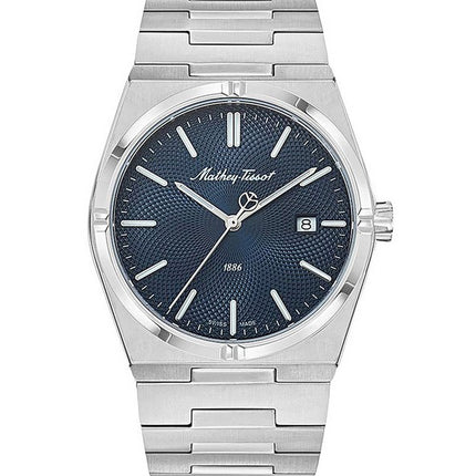 Orologio da uomo Mathey-Tissot Zeus in acciaio inossidabile con quadrante blu al quarzo H118ABU