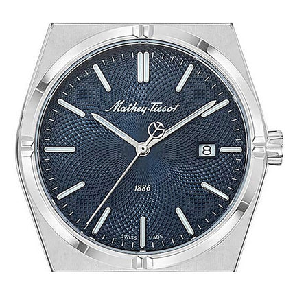 Orologio da uomo Mathey-Tissot Zeus in acciaio inossidabile con quadrante blu al quarzo H118ABU