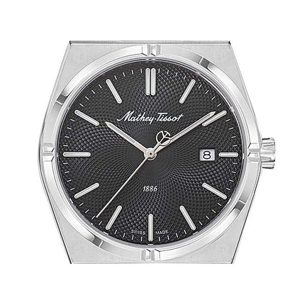 Orologio da uomo Mathey-Tissot Zeus in acciaio inossidabile con quadrante nero al quarzo H118AN