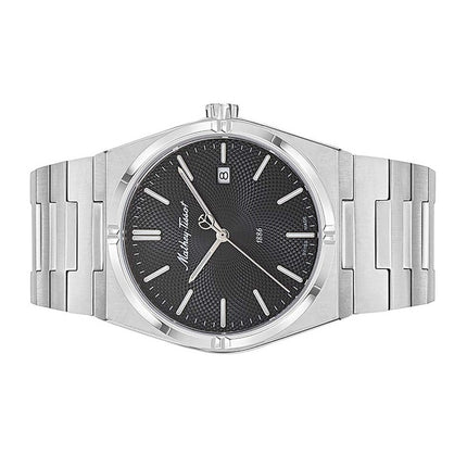 Orologio da uomo Mathey-Tissot Zeus in acciaio inossidabile con quadrante nero al quarzo H118AN