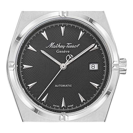 Orologio da uomo Mathey-Tissot Zeus in acciaio inossidabile con quadrante nero automatico H118ATAN