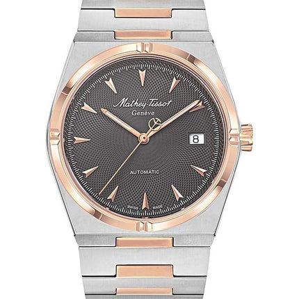 Orologio da uomo Mathey-Tissot Zeus Two Tone in acciaio inossidabile con quadrante grigio automatico H118ATRS