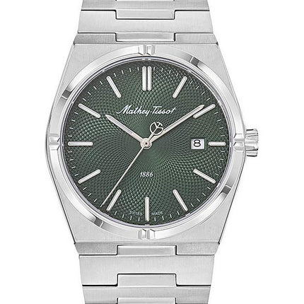 Orologio da uomo Mathey-Tissot Zeus in acciaio inossidabile con quadrante verde al quarzo H118AV