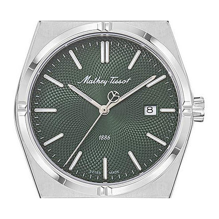 Orologio da uomo Mathey-Tissot Zeus in acciaio inossidabile con quadrante verde al quarzo H118AV