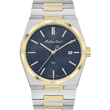 Orologio da uomo Mathey-Tissot Zeus Two Tone in acciaio inossidabile con quadrante blu al quarzo H118BBU