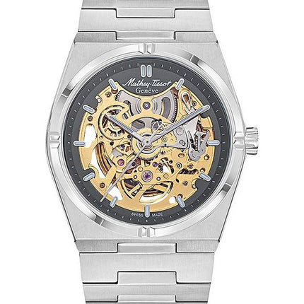 Orologio da uomo Mathey-Tissot Zeus Skeleton in acciaio inossidabile con quadrante grigio automatico H118CFAS