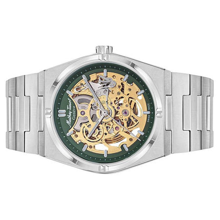 Orologio da uomo Mathey-Tissot Zeus Skeleton in acciaio inossidabile con quadrante verde automatico H118CFAV