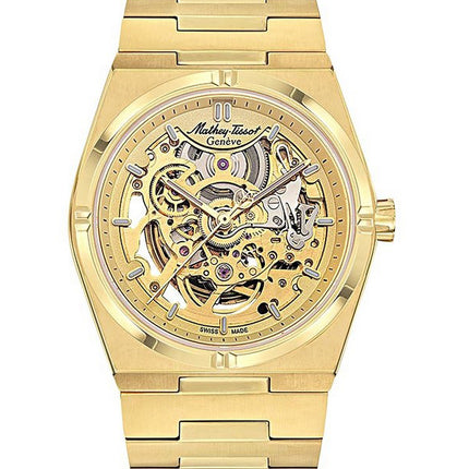Orologio da uomo Mathey-Tissot Zeus Skeleton in acciaio inossidabile color oro con quadrante champagne automatico H118CFPDI