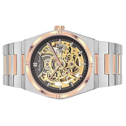 Orologio da uomo Mathey-Tissot Zeus Skeleton Two Tone in acciaio inossidabile con quadrante grigio automatico H118CFRS