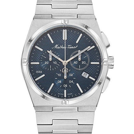 Orologio da uomo Mathey-Tissot Zeus Chrono in acciaio inossidabile con quadrante blu al quarzo H118CHABU