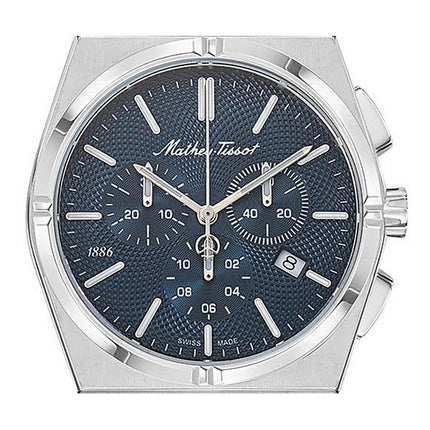 Orologio da uomo Mathey-Tissot Zeus Chrono in acciaio inossidabile con quadrante blu al quarzo H118CHABU