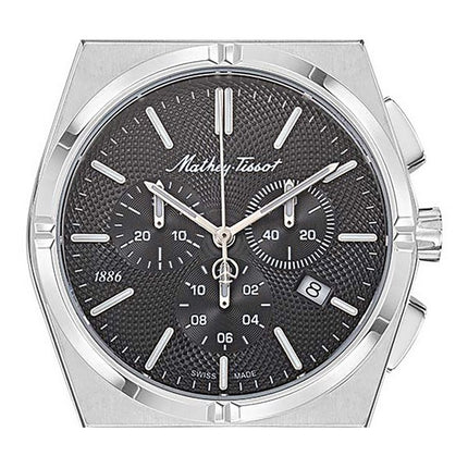Orologio da uomo Mathey-Tissot Zeus Chrono in acciaio inossidabile con quadrante nero al quarzo H118CHAN
