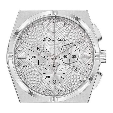 Orologio da uomo Mathey-Tissot Zeus Chrono in acciaio inossidabile con quadrante argentato al quarzo H118CHAS