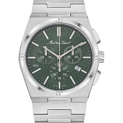 Orologio da uomo Mathey-Tissot Zeus Chrono in acciaio inossidabile con quadrante verde al quarzo H118CHAV