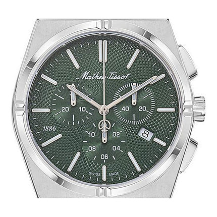 Orologio da uomo Mathey-Tissot Zeus Chrono in acciaio inossidabile con quadrante verde al quarzo H118CHAV