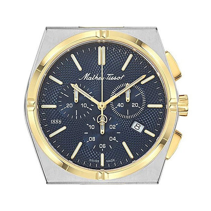 Orologio da uomo Mathey-Tissot Zeus Chrono Two Tone in acciaio inossidabile con quadrante blu al quarzo H118CHBBU