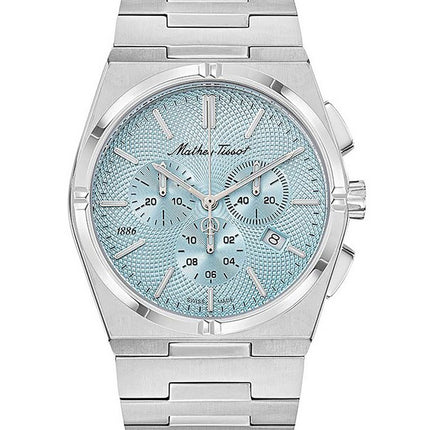 Orologio da uomo Mathey-Tissot Zeus Chrono in acciaio inossidabile con quadrante blu al quarzo H118CHSK