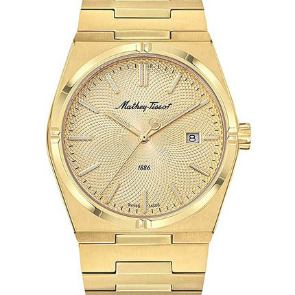 Orologio da uomo Mathey-Tissot Zeus in acciaio inossidabile color oro con quadrante champagne al quarzo H118PDI