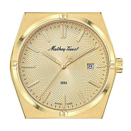 Orologio da uomo Mathey-Tissot Zeus in acciaio inossidabile color oro con quadrante champagne al quarzo H118PDI
