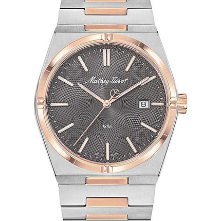 Orologio da uomo Mathey-Tissot Zeus Two Tone in acciaio inossidabile con quadrante nero al quarzo H118RS