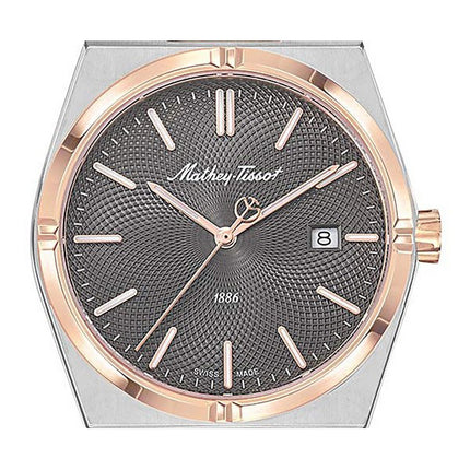 Orologio da uomo Mathey-Tissot Zeus Two Tone in acciaio inossidabile con quadrante nero al quarzo H118RS