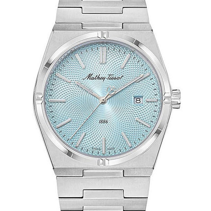 Orologio da uomo Mathey-Tissot Zeus in acciaio inossidabile con quadrante blu al quarzo H118SK